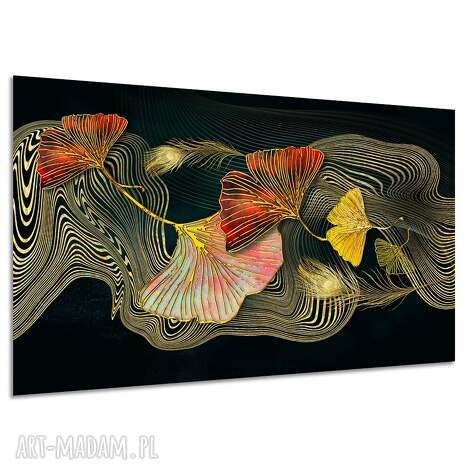 Obraz na płótnie 120x80 cm - złote liście ginkgo