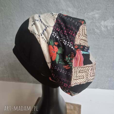 czapka patchworkowa codzienna rozmiar uniwersalny na podszewce, unisex zarówno