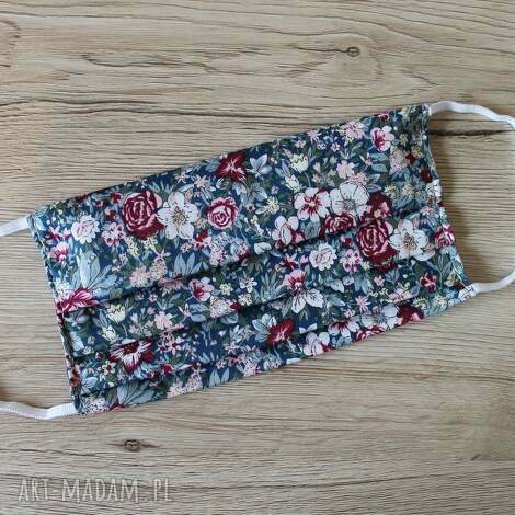 torebki niezwykle maseczka bawełniana - kwiatki wiosenna łąka, maska kolorowe