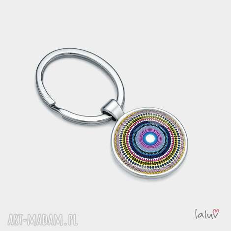 Brelok do kluczy LOVE MANDALA - ręcznie robiony pod szkiełkiem