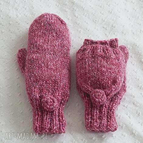 rękawiczki flap z klapką (mitenki, klapka bezpalczatki, druty)