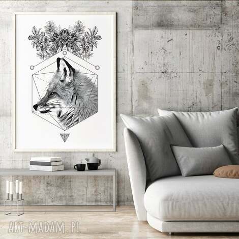 Plakat lis geometria 50x70 cm B2 - nowoczesny obraz do salonu