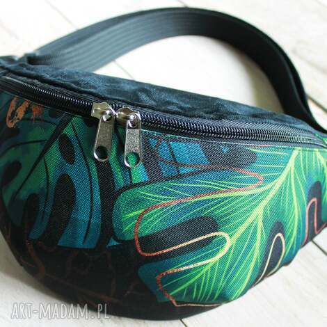 Nerka damska XL Monstera - torebka na pas handmade