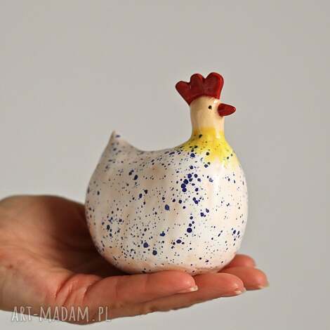 Ceramiczna kurka wielkanocna - ręcznie lepiona dekoracja do domu