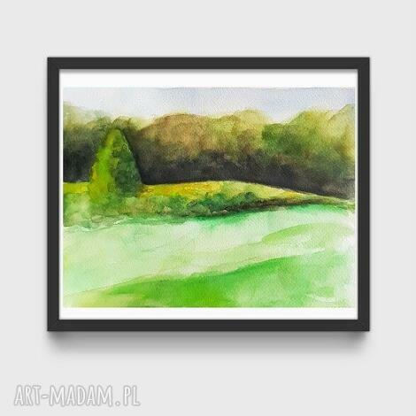 Akwarela pejzaż 18 x 24 cm - ręcznie malowany obraz art-Madam.pl