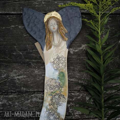 Anioł ceramiczny do zawieszenia na ścianie