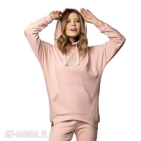 Bluza damska Light Pink z kapturem - biobawełna GOTS Doodush