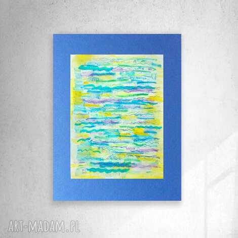 Ręcznie malowana akwarela 30x40 cm - nowoczesny rysunek do salonu i biura (Annasko)