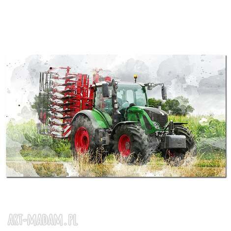 obraz traktor 6 - 60x30cm na płótnie ciągnik, designe