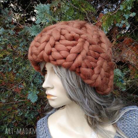 Czapka z grubej wełny merynosa HELSINKI - 100% merino handmade