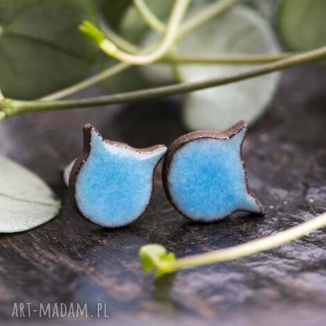 Ceramiczne kolczyki sztyfty wkrętki - stali chirurgicznej, ok. 10 mm (brąz, turkus, niebieski)