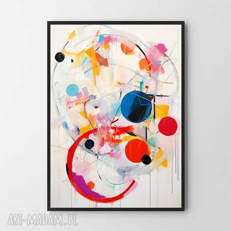 Plakat abstrakcja kosmicznie kolorowa 30x40 cm - modne dekoracje Hogstudio