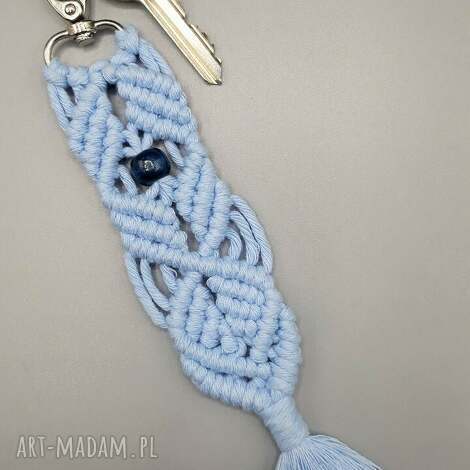 brelok boho niebieski koralik#2, key chain, zawieszka do plecaka