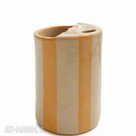 Ręcznie robiony kubek ceramiczny Travel Cup 300 ml - Papataj
