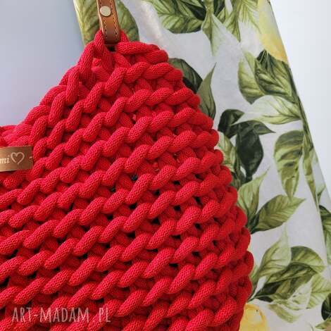 Torba Boho Wave Bag na ramię - czerwona, ręcznie szydełkowana