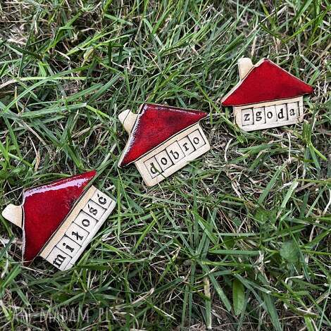 3 ceramiczne magnesy domki - prezent do nowego domu