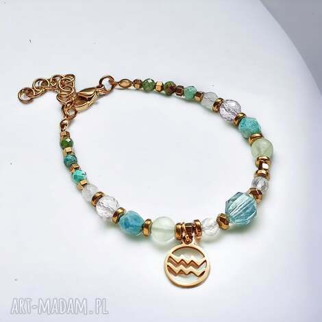 Wodnik - bransoletka zodiac collection premium z pozłacaną stalą szlachetną Kaktusia