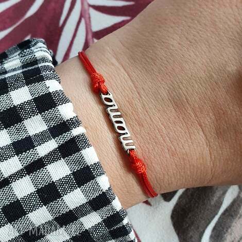 Bransoletka preemi mama - czerwona, handmade Beezoo