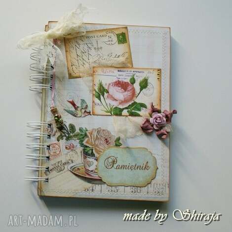 Pamiętnik A5 'Różane Wspomnienia' - handmade notes z różami i personalizacją
