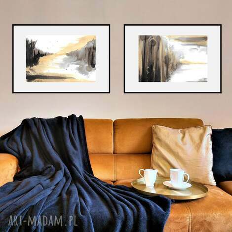 abstrakcja z cyklu świty - dyptyk o wymiarach 2 x 35cm 52cm, zestaw obrazów