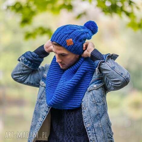 czapka męska merino 100,rzeka joy podszewka bawełna, czapka merino