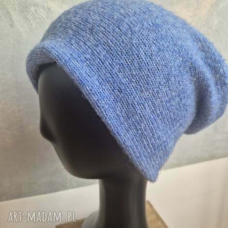 czapka niebieska na podszewce,damska,ciepla, rozmiar uniwersalny, super box a1 - cza fo