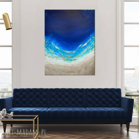 granatowy obraz abstrakcyjny maldives xxi 70x90cm - duży pionowy