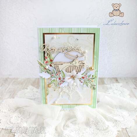 scrapbooking kartki kartka świąteczna dzieciątkiem, życzenia