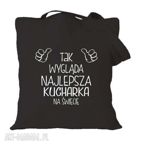 Ręcznie robiona torba bawełniana dla kucharki i kucharza - prezent na urodziny