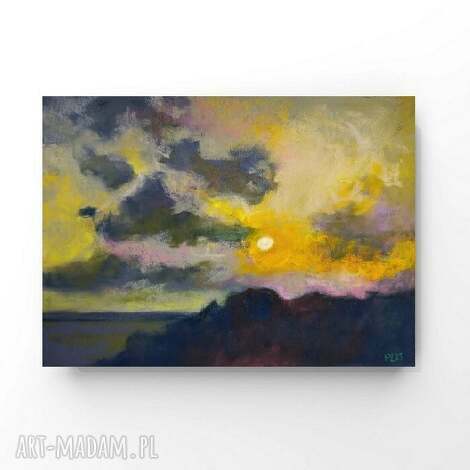 Pejzaż w pastelach suchych 18x24 cm - rękodzieło Pauliny Lebidy | art-Madam.pl