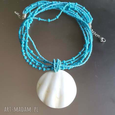naszyjnik z muszelka na lato nasz24.48, naszyjnik z muszlą, muszelki