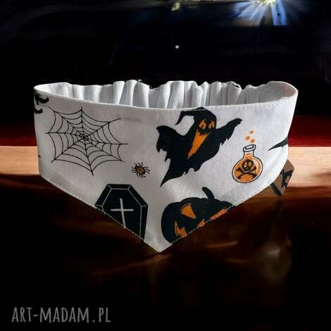 Bandana dla psa Halloween XS 24-29 cm - ręcznie szyta z bawełny