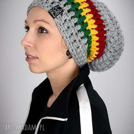 Czapka DreadLove Rasta 01 jasna szara - długa na dready