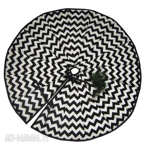 Dywanik pod choinkę - spódnica z rozcięciem i troczkami, czarny 95 cm (handmade)