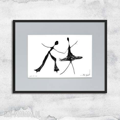 Grafika z ramą nr 102 Tango - czarno-biała dekoracja 41x31 cm