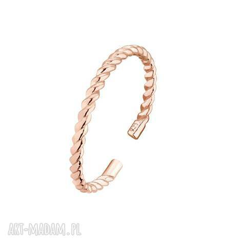 Skręcana obrączka z różowego złota - srebro 925 pozłacane 24k rosegold