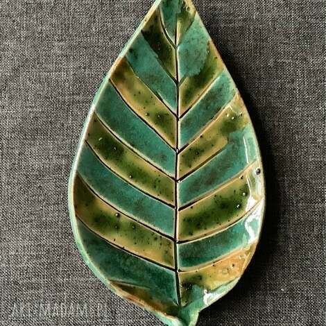 Ceramiczna podstawka pod palo santo i mydelniczka w odcieniach zieleni