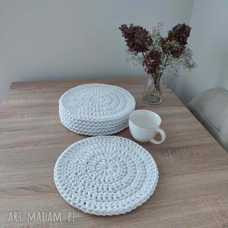 Komplet podkładek szydełkowych pod talerze 6 szt. 28 cm - handmade