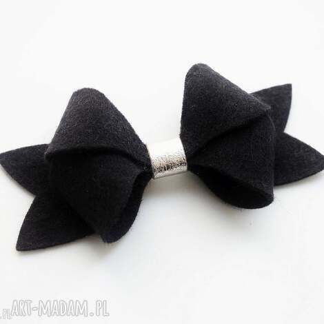 Czarno-złota spinka do włosów Kokarda Butterfly Maxi - handmade Momilio Art
