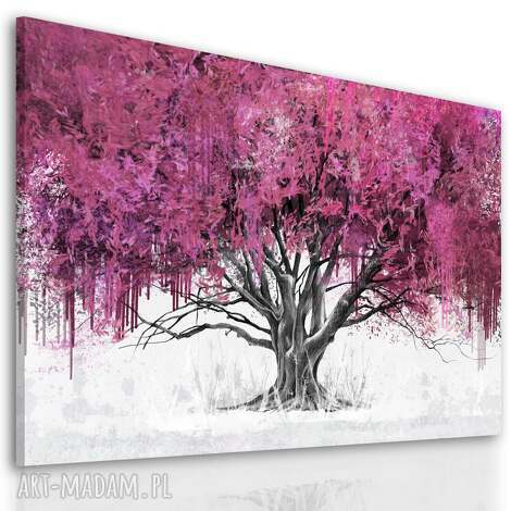Obraz do salonu drzewo różowe na płótnie 120x80 cm