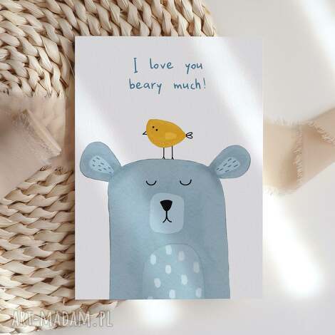 Kartka walentynkowa „I love you beary much” A6 z kopertą - miłosna