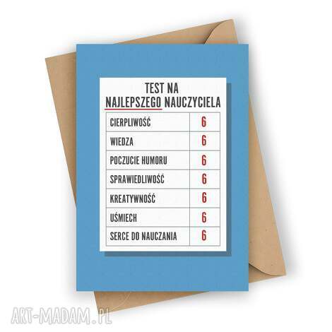 Kartka na Dzień Nauczyciela - test dla wychowawcy