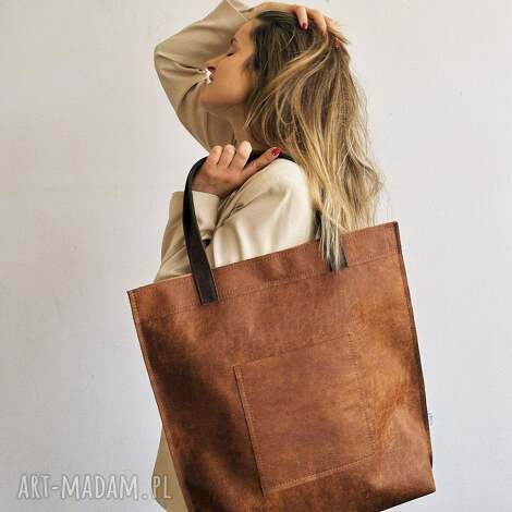 torba mr m vintage ruda skóra naturalna miejska pojemna duża