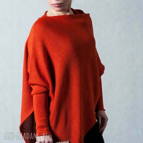 sweter - ponczo, styl oversize swetry