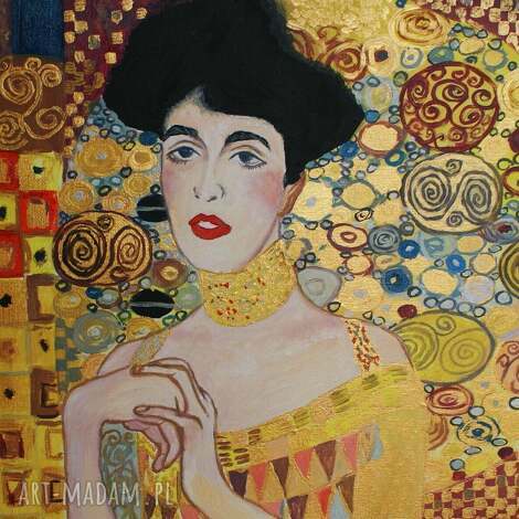 obraz olejny do salonu adele bloch gustav klimt, obrazy na zamówienie