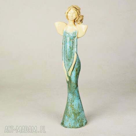 Anioł ceramiczny 25 cm - ręcznie wykonana dekoracja z gliny szamotowej | art-Madam.pl