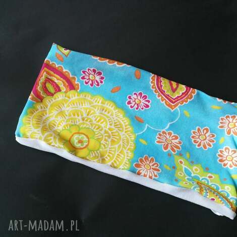 Opaska damska wiosenno-letnia boho - miękka dzianina, rozmiar uniwersalny 12 cm (Ruda Klara)