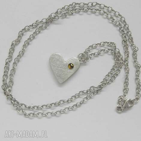 Srebrne serduszko z Swarovski - wisiorek 925 handmade