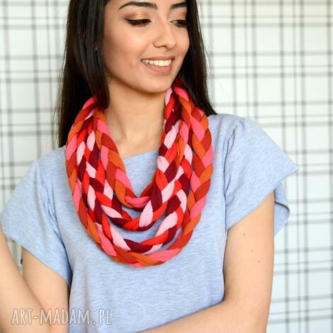 Nashani: naszyjnik warkocz color sheyk 5, bawełna eko, dzianina, splot