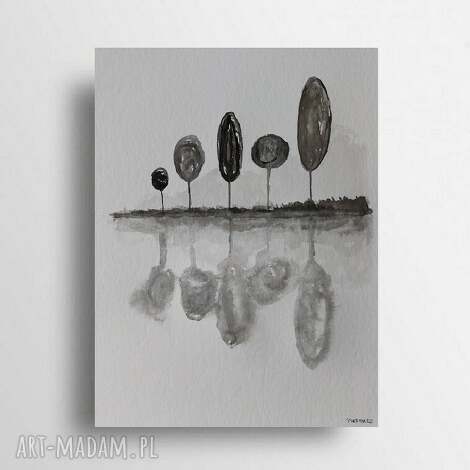 Obraz "Drzewa" - akwarela i tusz 24 x 32 cm na grubym papierze 425 g/m2